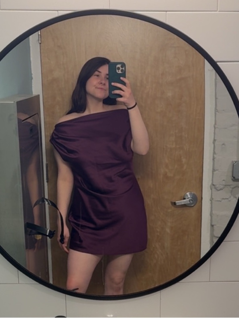 satin drape mini dress